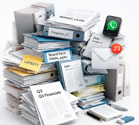 Scattered papers and files